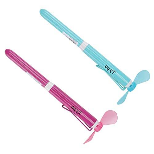 HOMSFOU 2 Stück Mini Fan Pen Zappelstift rotierend Kugelschreiber mit Fächer multi Lüfter Schüler schreiben Stift Fächerstift für Schüler tragbarer Fan-Stift Metall von HOMSFOU