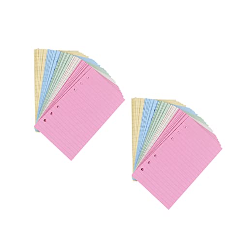 HOMSFOU 2 Stück Nachfüllpapier Bunte Loseblatt Papier Liniertes Füllerpapier für Schüler Geeignet für Ringbuch Tagebuch Notizbuch Planer Kompatibel mit Tinten und Kugelschreibern von HOMSFOU