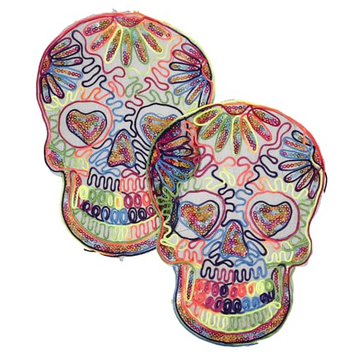 HOMSFOU 2 Stück Paillettenschädel -Stoff Patch kleine Fellflecken Verzerrungen bestickt für Schädel Patch austauschbare Fellflecken DIY-Patches Mantelflicken selber machen Gittergewebe HOMSFOU 2 Stück Paillettenschädel -Stoff Patch kleine Fellflecken Verzerrungen bestickt für Schädel Patch austauschbare Fellflecken DIY-Patches Mantelflicken selber machen Gittergewebe von HOMSFOU