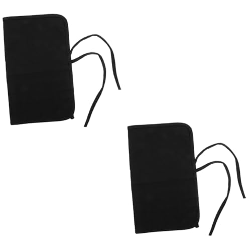 HOMSFOU 2 Stück Pinselstiftbeutel Kalligraphie Stift bürsten malen wickeln druckbleistifte pinselhalter Stiftetui für Kunstmalerei Aquarell Pinseletui Segeltuch Black von HOMSFOU