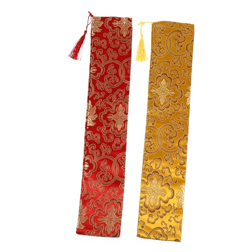 HOMSFOU 2 Stück Porzellan Rollen Verpackungsbeutel Taschen Handstoff Kalligraphie Tasche Kalligraphie Halter Schlauchtasche Beutel Kalligraphie Rollen Organizer Gesteppte von HOMSFOU