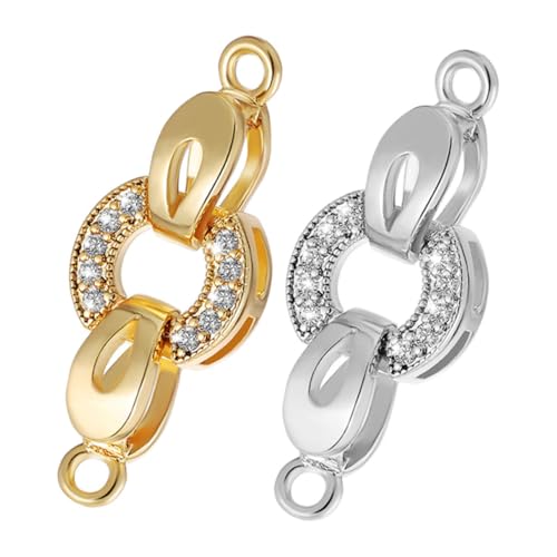HOMSFOU 2 Stück Schmuckverschlüsse Gold Silber Klappverschluss für Armband Halskette Langlebig Leicht Farbbeständig für DIY Schmuckherstellung und Handgefertigte Perlenkreationen HOMSFOU 2 Stück Schmuckverschlüsse Gold Silber Klappverschluss für Armband Halskette Langlebig Leicht Farbbeständig für DIY Schmuckherstellung und Handgefertigte Perlenkreationen von HOMSFOU