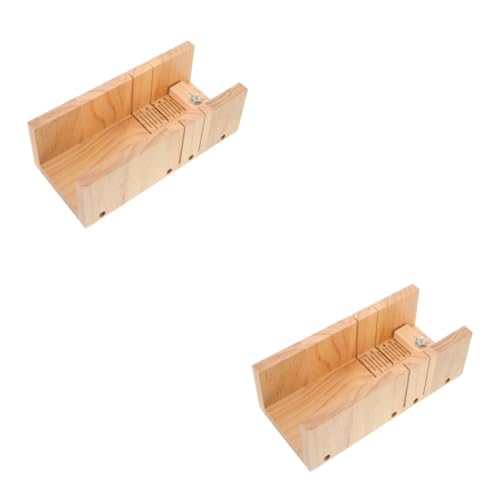 HOMSFOU 2 Stück Seifenschneider Cutter rechteckige seife Seifenlaibschneider Herstellung Seifenschneidewerkzeug Form zum Seifenschneiden Seifenschneideform aus Holz hölzern von HOMSFOU