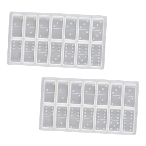 HOMSFOU 2 Stück Silikon Domino Formen für Diy Mehrzweck Epoxidharz Gießformen für Kreative Domino Spiele und Bastelprojekte Einfach zu Entformen Reinigen von HOMSFOU