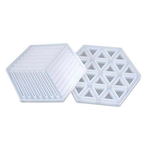 HOMSFOU 2 Stück Silikon Gießform für Sechseckige Untersetzer Diy Fondant Epoxidharz Hitzebeständig für Bastelprojekte und Kuchendekoration HOMSFOU 2 Stück Silikon Gießform für Sechseckige Untersetzer Diy Fondant Epoxidharz Hitzebeständig für Bastelprojekte und Kuchendekoration von HOMSFOU