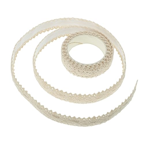 HOMSFOU 2 Stück Spitzenklebeband Handwerk Streifen Klebstoff Basteln Dünn Bastelbänder Scrapbook-bänder Scrapbook-spitzenbänder Tagebuch-spitzenband Diy-klebebänder Baumwolle Khaki von HOMSFOU
