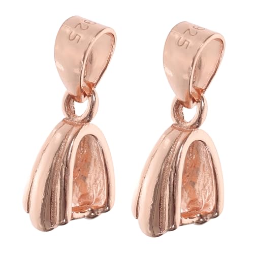 HOMSFOU 2 Stück Sterling Silber Clamp Halskette silberne Schließe Schmuck aus Sterlingsilber Herstellung Schmuck Schnallenverschluss Schmuckklemme 925 Silber Rose von HOMSFOU