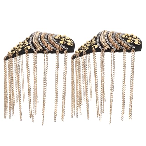 HOMSFOU 2 Stück Teiliges DIY Quasten Schulterklappen aus Goldfarben Vintage Fransen Epauletten für Damen Modische Schulterabzeichen für Kostüme und Kleidung von HOMSFOU