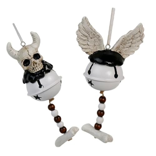 HOMSFOU 2 Stück Teiliges Halloween Windspiel mit Skelett Hängeläuten Wetterfeste Resin Windglocken Charmantes Europäisches Design Klare Klangqualität für Garten Terrasse und HOMSFOU 2 Stück Teiliges Halloween Windspiel mit Skelett Hängeläuten Wetterfeste Resin Windglocken Charmantes Europäisches Design Klare Klangqualität für Garten Terrasse und von HOMSFOU
