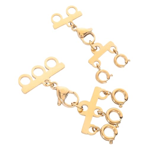 HOMSFOU 2 Stück Teiliges Mehrsträngige Halskettenverschlüsse aus Langlebige Schmuckverbinder für DIY Schmuckherstellung Vielseitige und Clips Gold für Layering und Stapeln von HOMSFOU