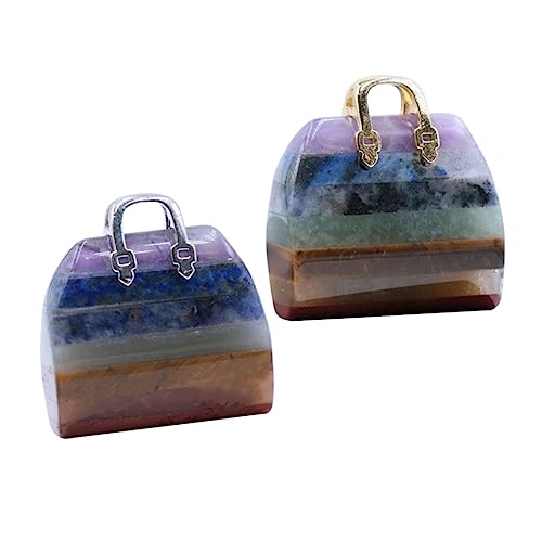HOMSFOU 2 Stück Teiliges Set Dekorative Handtaschen Naturstein Stylische Tischdekoration für Zuhause Garten und Balkon Leicht und Bruchsicher für Kreative von HOMSFOU
