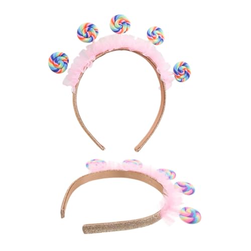 HOMSFOU 2 Stück Teiliges Stirnband mit Lollipop Design Süßes Haarband für Mädchen für Partys und Geburtstagsfeiern Farbenfrohe Dekoration für Einzigartigem Cartoon Style HOMSFOU 2 Stück Teiliges Stirnband mit Lollipop Design Süßes Haarband für Mädchen für Partys und Geburtstagsfeiern Farbenfrohe Dekoration für Einzigartigem Cartoon Style von HOMSFOU