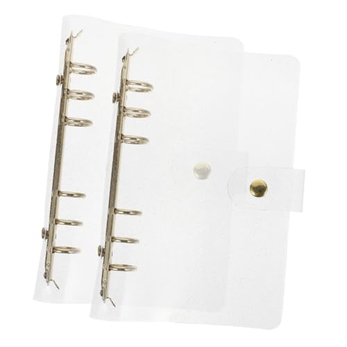 HOMSFOU 2 Stück Teiliges Transparentes PVC Ringordner Cover für Nachfüllbare Notizbücher und Langlebig für Büro Schule und Reisen Goldfarben von HOMSFOU