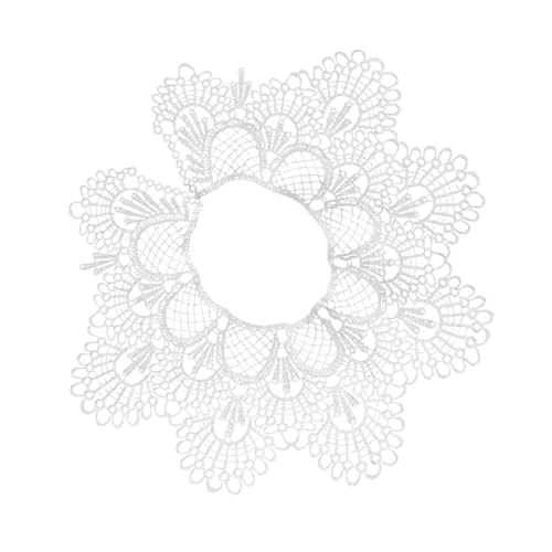 HOMSFOU 2 Stück Teiliges Weiß Bestickte Blumenspitzen Spitze Applikation DIY Krageneinsatz für Blusen Tuniken Leichte Hautfreundliche Stoffverzierung für Damen von HOMSFOU
