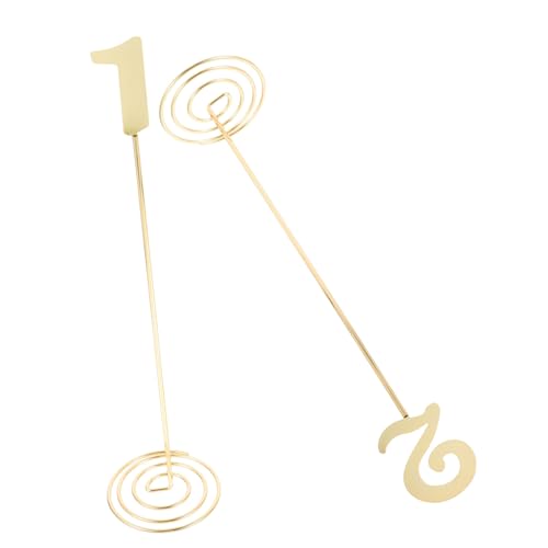 HOMSFOU 2 Stück Tischkartenhalter aus Platzkartenhalter für Hochzeiten Partys und Veranstaltungen Stabiler Fotoständer für Tischnummern mit Abnehmbarem Sockel Goldfarben HOMSFOU 2 Stück Tischkartenhalter aus Platzkartenhalter für Hochzeiten Partys und Veranstaltungen Stabiler Fotoständer für Tischnummern mit Abnehmbarem Sockel Goldfarben von HOMSFOU