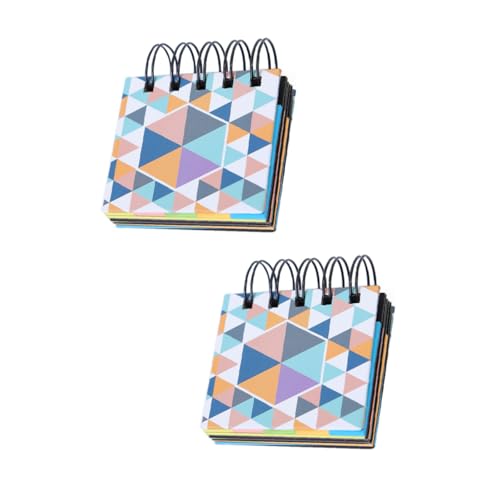 HOMSFOU 2 Stück Tragbare Haftnotizbücher mit Fluoreszierendem Spiraldesign Kreative Bunte Memo Pads für Schule Büro und Persönliche Planung Handfreundlich und Vielseitig Einsetzbar von HOMSFOU