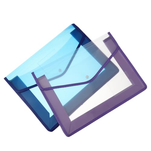 HOMSFOU 2 Stück Transparente Dokumentenmappe mit Druckknopf Großer Kapazität Aufbewahrungsbeutel für Ordner Praktischer Organizer mit Beschriftungsfach Vielseitig für Büro Zufällige Farbe HOMSFOU 2 Stück Transparente Dokumentenmappe mit Druckknopf Großer Kapazität Aufbewahrungsbeutel für Ordner Praktischer Organizer mit Beschriftungsfach Vielseitig für Büro Zufällige Farbe von HOMSFOU