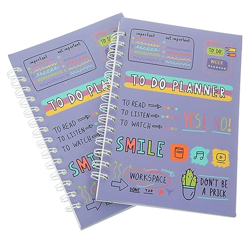 HOMSFOU 2 Stück Undated Spiral Planner Notebook für Büro Schule und Reisen Leichtes Notizbuch zur Planung To Do Listen und Terminorganisation Geeignet für Studenten von HOMSFOU