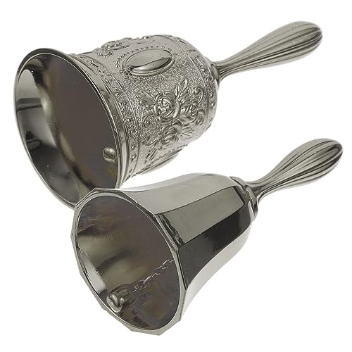 HOMSFOU 2 Stück Vintage Handglocke Ergonomische Tischglocke aus Kupferlegierung mit für Restaurantservice Hochzeiten und Weihnachtsdekoration Bronzetöne HOMSFOU 2 Stück Vintage Handglocke Ergonomische Tischglocke aus Kupferlegierung mit für Restaurantservice Hochzeiten und Weihnachtsdekoration Bronzetöne von HOMSFOU