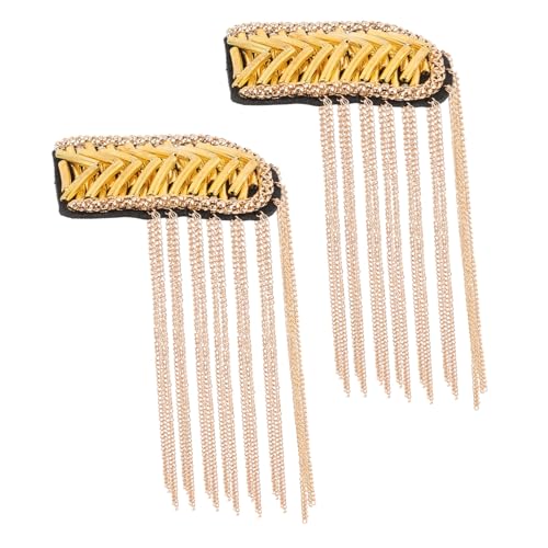 HOMSFOU 2 Stück Vintage Quasten Schulterklappen Applikation für Herren Teiliges Goldene Kettendetails Elegantes Kostümzubehör für Partys und Besondere Anlässe HOMSFOU 2 Stück Vintage Quasten Schulterklappen Applikation für Herren Teiliges Goldene Kettendetails Elegantes Kostümzubehör für Partys und Besondere Anlässe von HOMSFOU