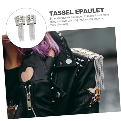 HOMSFOU 2 Stück Vintage Quasten schulterepauletten aus Metall Dekorative Epaulets für Männer und Frauen Anzug Schulterklappen mit Anhänger für Kostüm Uniform Cosplay und Festliche Anlässe von HOMSFOU