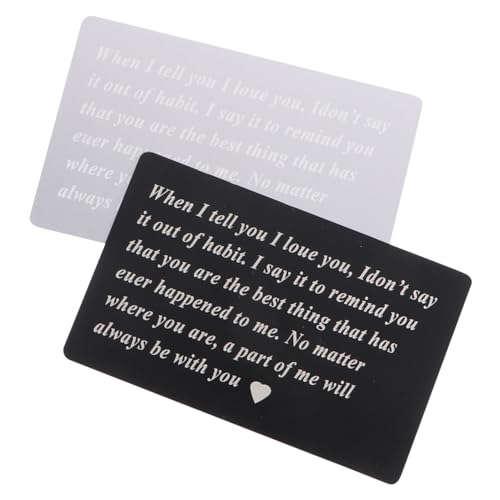 HOMSFOU 2 Stück Wallet Einlegekarten Romantische Jubiläumskarten Langlebigem Legierungsmaterial für Besondere Anlässe Geeignet für Valentinstag Weihnachten für Partner von HOMSFOU