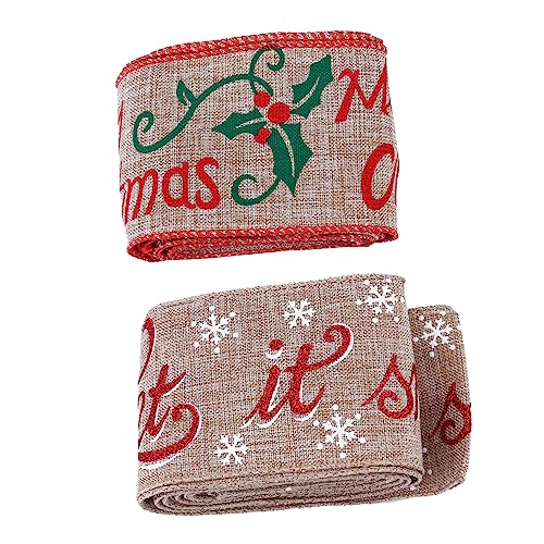 HOMSFOU 2 Stück Weihnachtliche Pack Geschenkband aus Langlebigem Hautfreundlichem Jutestoff mit Weihnachtsmuster und Punkten zum Verpacken Dekorieren Basteln und DIY Geschenke HOMSFOU 2 Stück Weihnachtliche Pack Geschenkband aus Langlebigem Hautfreundlichem Jutestoff mit Weihnachtsmuster und Punkten zum Verpacken Dekorieren Basteln und DIY Geschenke von HOMSFOU