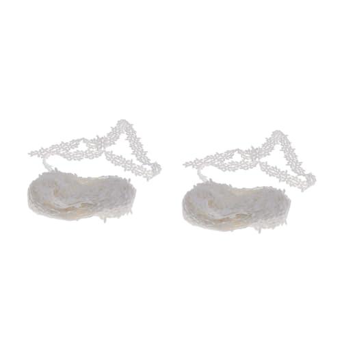 HOMSFOU 2 Stück Yards Weißer Spitzenstoff Blumenrand Spitze für Hochzeitskleider Dekoration Diy Kleidung Applikation für Bastelprojekte Elegant und Hautfreundlich von HOMSFOU