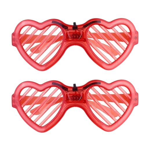 HOMSFOU 2 Stück Zubehör Leuchtende Gläser Liebesherz Brille Rote Brille Leuchtet Im Dunkeln Partyzubehör Leuchtende Gläser Herz Sonnenbrille Leuchtende Party Brille HOMSFOU 2 Stück Zubehör Leuchtende Gläser Liebesherz Brille Rote Brille Leuchtet Im Dunkeln Partyzubehör Leuchtende Gläser Herz Sonnenbrille Leuchtende Party Brille von HOMSFOU
