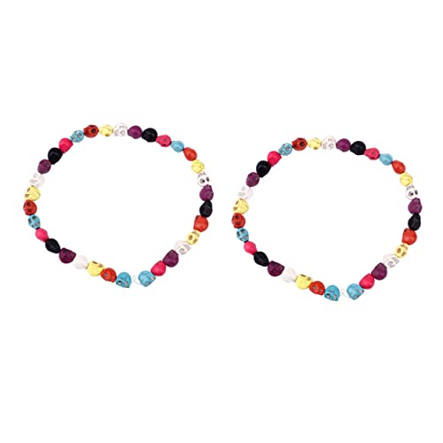 HOMSFOU 2 Stücke Bunte Türkis Schädel Perlen Geschnitzte Spacer Schmuck Zubehör ca Lose Perlen pro Strang Diy Halloween Armband Bastelset HOMSFOU 2 Stücke Bunte Türkis Schädel Perlen Geschnitzte Spacer Schmuck Zubehör ca Lose Perlen pro Strang Diy Halloween Armband Bastelset von HOMSFOU