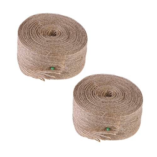 HOMSFOU 2 Stücke Jute Webband Breit Natürliches Geflochtenes Bastelband für DIY Dekoration Geschenkverpackung und Garten Hellbraunes Vielseitiges Naturseil von HOMSFOU