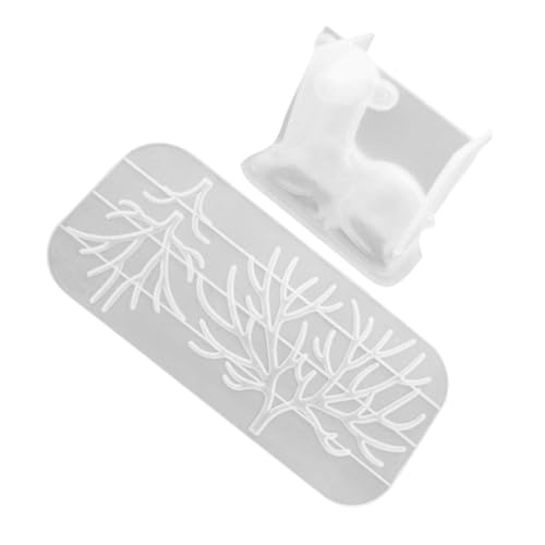 HOMSFOU 2 Stücke Silikon Epoxidharz Formen für Diy Deko Kleine Reh und Geweih Motive Kreative Silikonformen für Handwerk und Basteln Leicht zu Reinigen und Flexibel von HOMSFOU