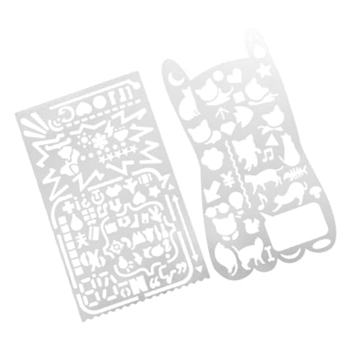 HOMSFOU 2 Stücke Zeichenschablonen Geometrische Malvorlagen für Diy Bastelprojekte Scrapbooking Graffiti und Katzenmotiv Robust und Waschbar von HOMSFOU