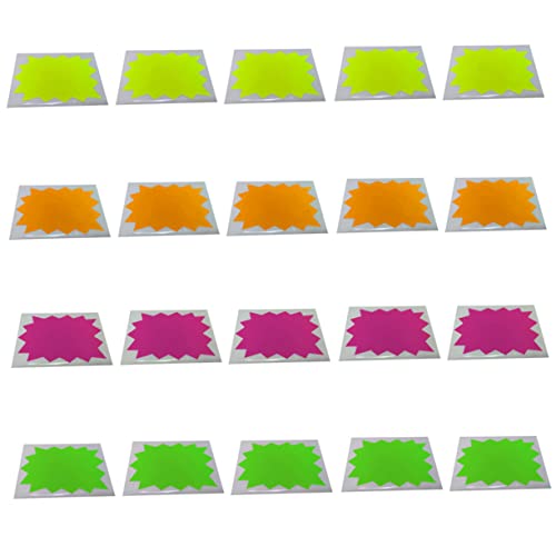 HOMSFOU 2 selbstklebende Etikettenaufkleber Tag-Aufkleber Schild farbig Klebstoff Stichworte Verkaufsaufkleber für Einzelhandelsgeschäfte Fluoreszenzaufkleber fluoreszierendes Papier von HOMSFOU
