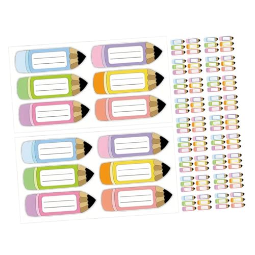 HOMSFOU 20 Blatt Bunte Selbstklebende Namensetiketten in Bleistiftoptik Beschreibbare Aufkleber für Schreibtische für Schule Zuhause und Persönliche Organisation HOMSFOU 20 Blatt Bunte Selbstklebende Namensetiketten in Bleistiftoptik Beschreibbare Aufkleber für Schreibtische für Schule Zuhause und Persönliche Organisation von HOMSFOU
