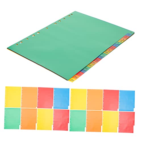 HOMSFOU 20 Blatt Dateiverwaltung Paging Papierteiler Nachfüll Notizbücher Papierbinder Bunte Papierteiler Gestanzte Binderteiler Notizbuch Papierteiler Organizer Papierteiler Pp von HOMSFOU