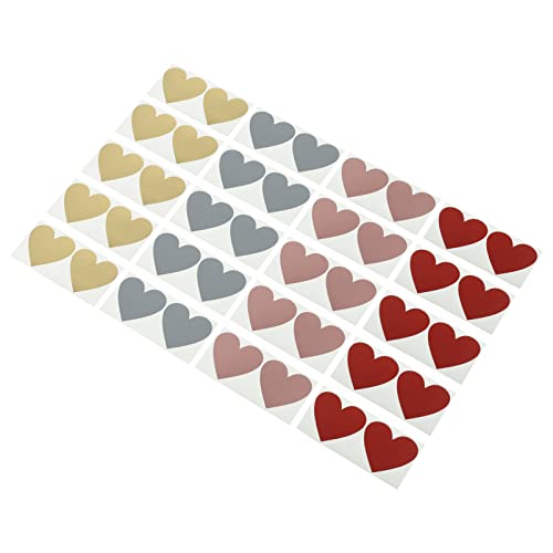 HOMSFOU 20 Blatt Herzförmige Scratch Off Aufkleber Kreative Diy Etiketten Kleben Selbstklebend Gold Rot und Roségold für Überraschungskarten Partys und von HOMSFOU