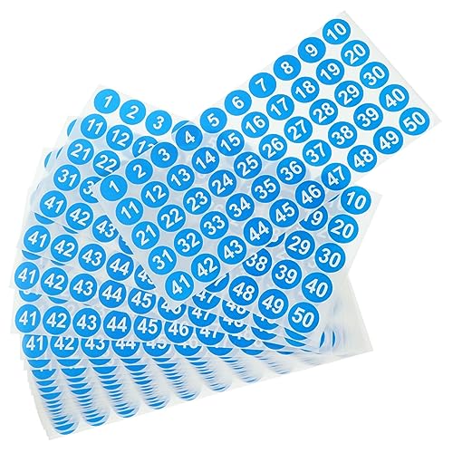 HOMSFOU 20 Blatt Runde Digitale Nummernaufkleber Selbstklebende Klassifikationsetiketten für Organisation Beschreibbar Geeignet für Schränke Flächen und von HOMSFOU