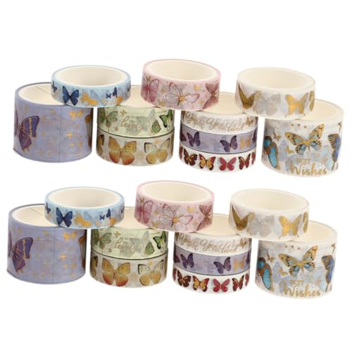 HOMSFOU 20 Rollen DIY Goldprägung Washi Tape Vielseitige Scrapbook Klebebänder Leicht Abreißbar Schadstofffrei Dekorative Muster für Handwerk Tagebücher Geschenkverpackung Originelles von HOMSFOU