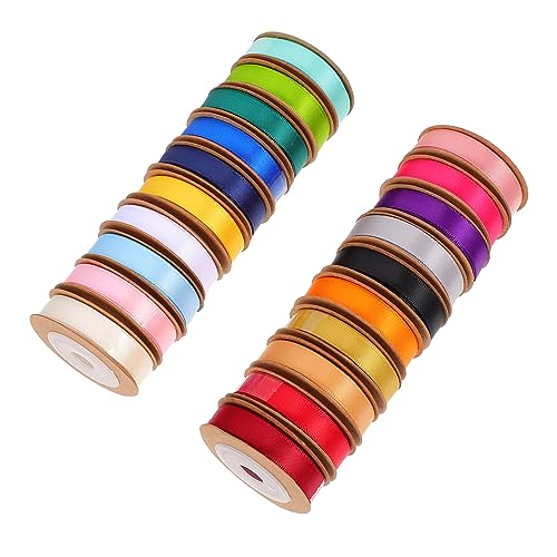 HOMSFOU 20 Rollen Doppelseitiges Satinband Bunte Geschenkbänder für Diy Blumen und Dekoration Yards Rolle für Partys Hochzeiten und Bastelprojekte HOMSFOU 20 Rollen Doppelseitiges Satinband Bunte Geschenkbänder für Diy Blumen und Dekoration Yards Rolle für Partys Hochzeiten und Bastelprojekte von HOMSFOU