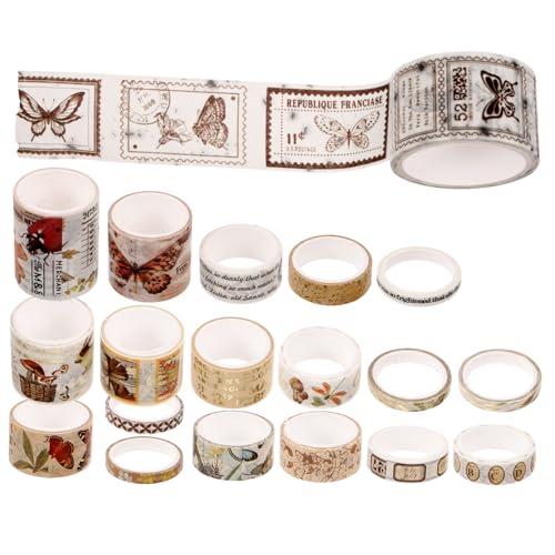 HOMSFOU 20 Rollen Vintage-Band Handwerk Kunstband Scrapbooking süßes Band verwaschenes Klebeband papierklebeband Washi Tape DIY Klebeband Journaling-Washi-Tape dekorative Klebebänder HOMSFOU 20 Rollen Vintage-Band Handwerk Kunstband Scrapbooking süßes Band verwaschenes Klebeband papierklebeband Washi Tape DIY Klebeband Journaling-Washi-Tape dekorative Klebebänder von HOMSFOU