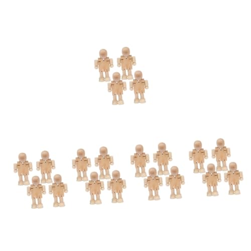 HOMSFOU 20 Stck. Holzfiguren Unvollendete Diy Roboter Puppen zum Bemalen Flexible Verstellbare Figuren für Bastelprojekte Tischdeko Pädagogisches für Erwachsene HOMSFOU 20 Stck. Holzfiguren Unvollendete Diy Roboter Puppen zum Bemalen Flexible Verstellbare Figuren für Bastelprojekte Tischdeko Pädagogisches für Erwachsene von HOMSFOU