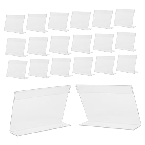 HOMSFOU 20 Stück Acryl Schildhalter Transparent Förmig Schräger Aufsteller mit Etikettenfach Wiederverwendbar für Supermarkt Büro Restaurant Preisschildhalter Food Label Holder HOMSFOU 20 Stück Acryl Schildhalter Transparent Förmig Schräger Aufsteller mit Etikettenfach Wiederverwendbar für Supermarkt Büro Restaurant Preisschildhalter Food Label Holder von HOMSFOU