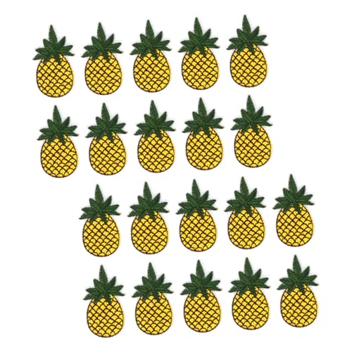 HOMSFOU 20 Stück Ananas -stickerei Ananasflecken Eisen Auf Fruchtpflaster Nähen Gehäkelter Obst-aufnäher Zum Aufnähen Ananaseisen Auf Patch Cartoon-patches Stickgarn von HOMSFOU