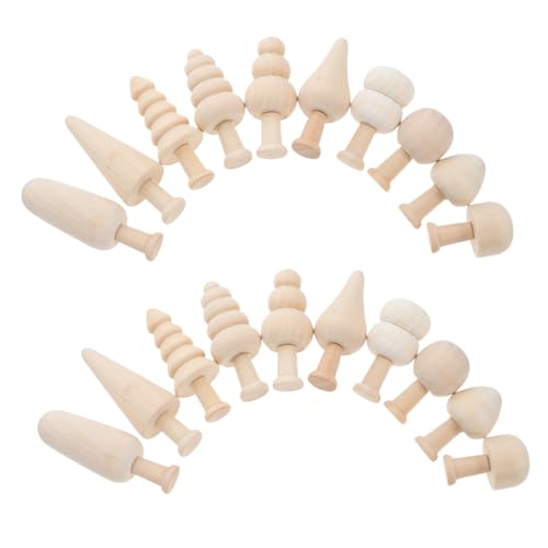 HOMSFOU 20 Stück Bemaltes Holzspielzeug Malen Karikatur Lackierbar Bunt Winzig Unbemalt Weihnachten Ornament Mini Herstellung Schmucklos Verzierungen Baum Klein Bastelset Khaki von HOMSFOU