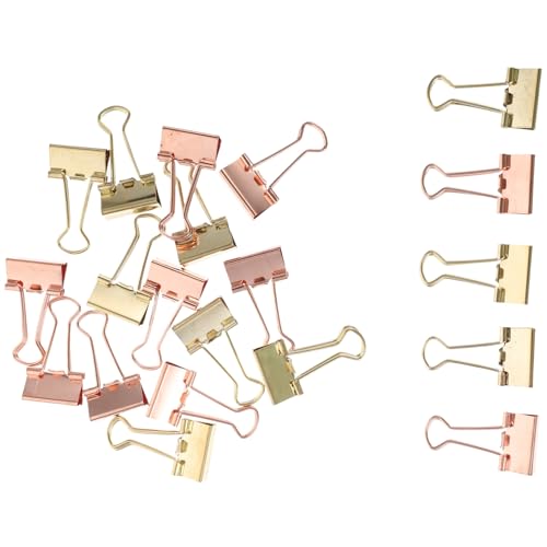 HOMSFOU 20 Stück Binder Clips Dekorative Büroklammern aus Metall Vielseitig Einsetzbar für Dokumente Notizen Scrapbooking Gold und Roségold Je HOMSFOU 20 Stück Binder Clips Dekorative Büroklammern aus Metall Vielseitig Einsetzbar für Dokumente Notizen Scrapbooking Gold und Roségold Je von HOMSFOU