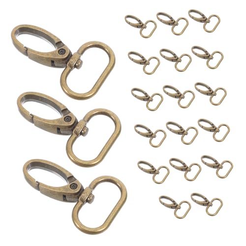 HOMSFOU 20 Stück Bronze Ovaler Karabinerhaken Drehgelenk Snap Hook für Taschen Schlüsselringe und Diy Projekte Drehbar für Hundeleinen und Bastelarbeiten von HOMSFOU
