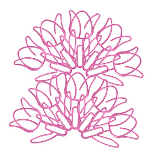 HOMSFOU 20 Stück Büroklammer Papierclips Klammern für Papier Metall Rosa von HOMSFOU