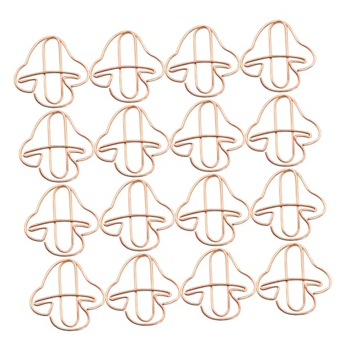 HOMSFOU 20 Stück Büroklammer dokumentieren das Büro Multi Papierklammern geformt Papierclips Pilzklammern Eisen Roségold von HOMSFOU
