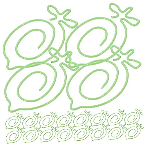 HOMSFOU 20 Stück Cartoon Büroklammern Kreative Metal Clips Cartoon Form für Notizen Dokumente und Lesezeichen Lustige Praktische Klammern für Schule und Büro Grün von HOMSFOU